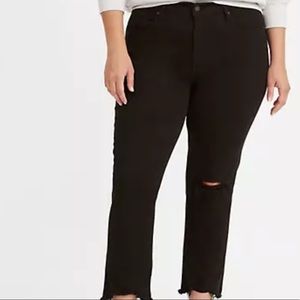 Levis black high rise straight crop